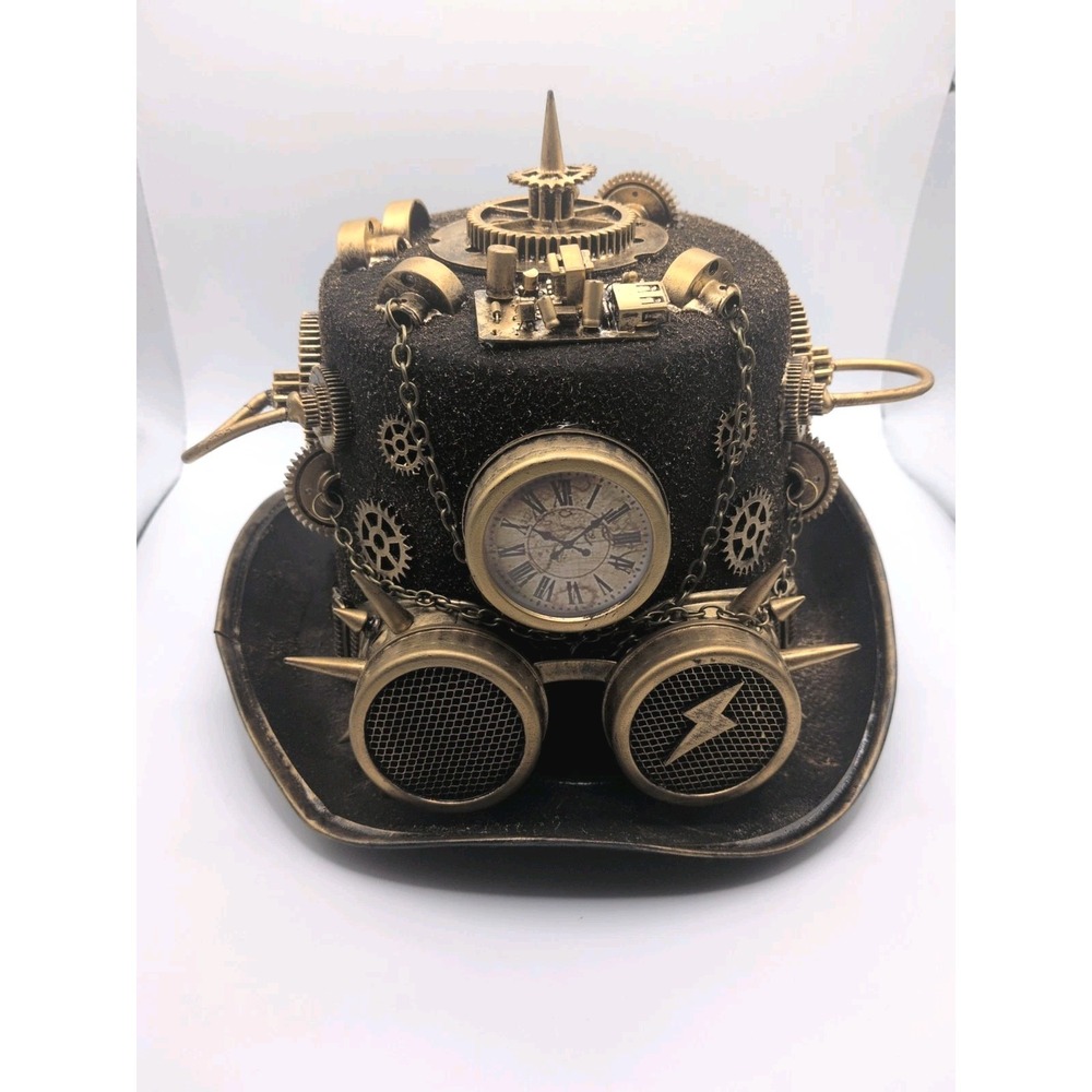 Steampunk Black Gold Gothic Top Hat